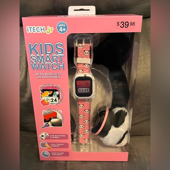 Smart Watch & Panda Wireless Kids Headphones, New in Box - Picture 1 of 8